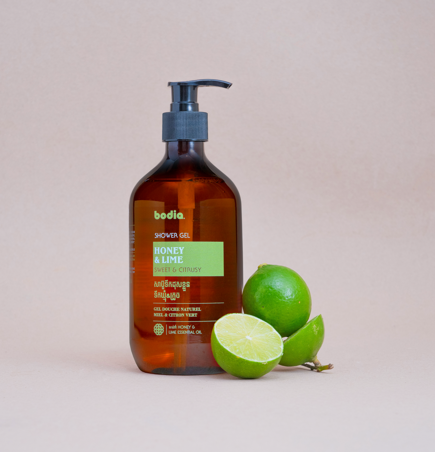 bodia.  Natural Shower Gel Honey & Lime 500ML