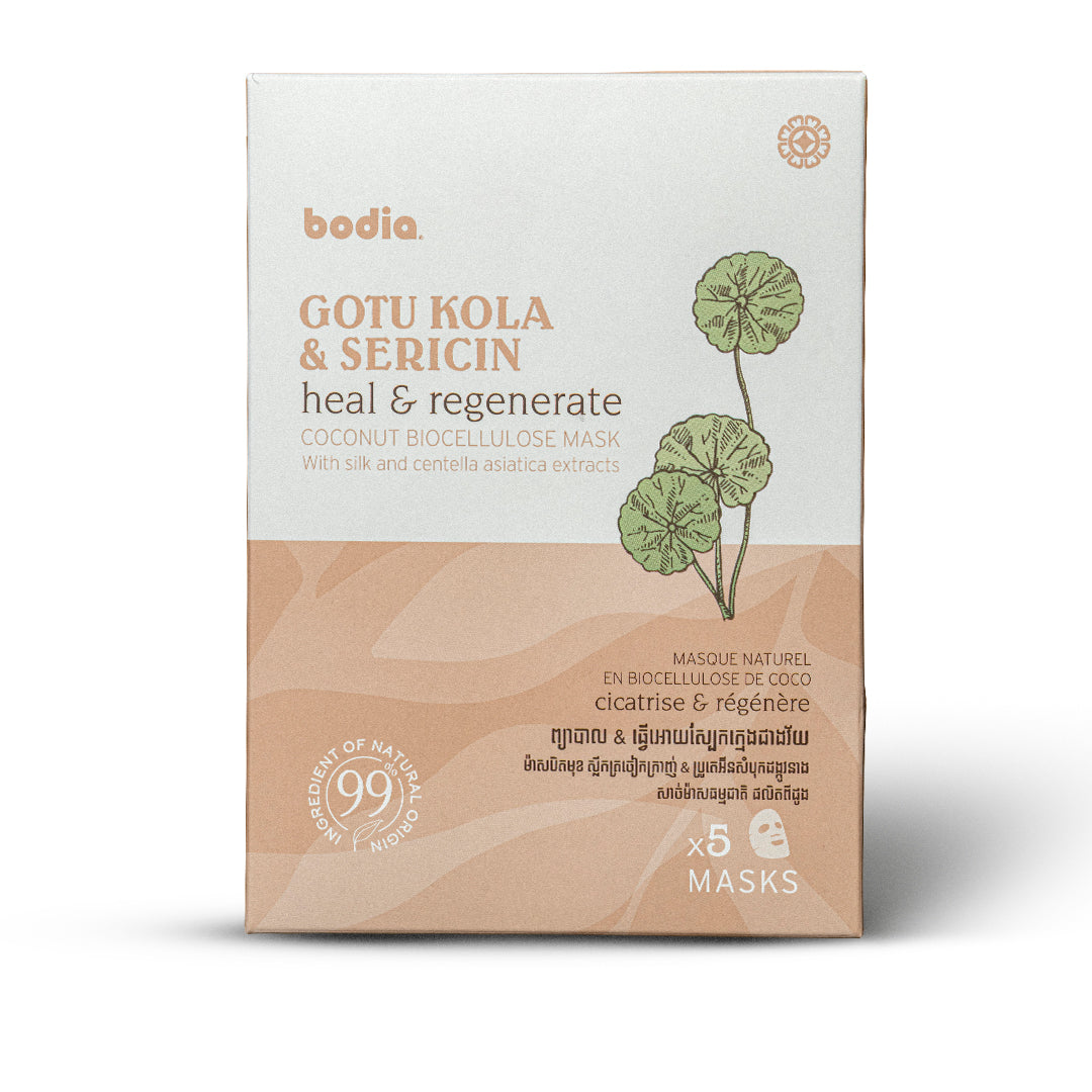 bodia.  Biocellulose Facial Mask - Gotu Kola (BOX OF 5)