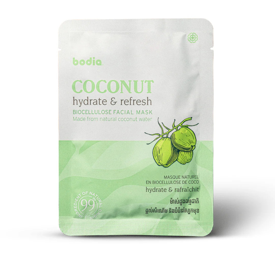 bodia.  Biocellulose Facial Mask -Coconut Hydrate & Refresh (BOX OF 5)