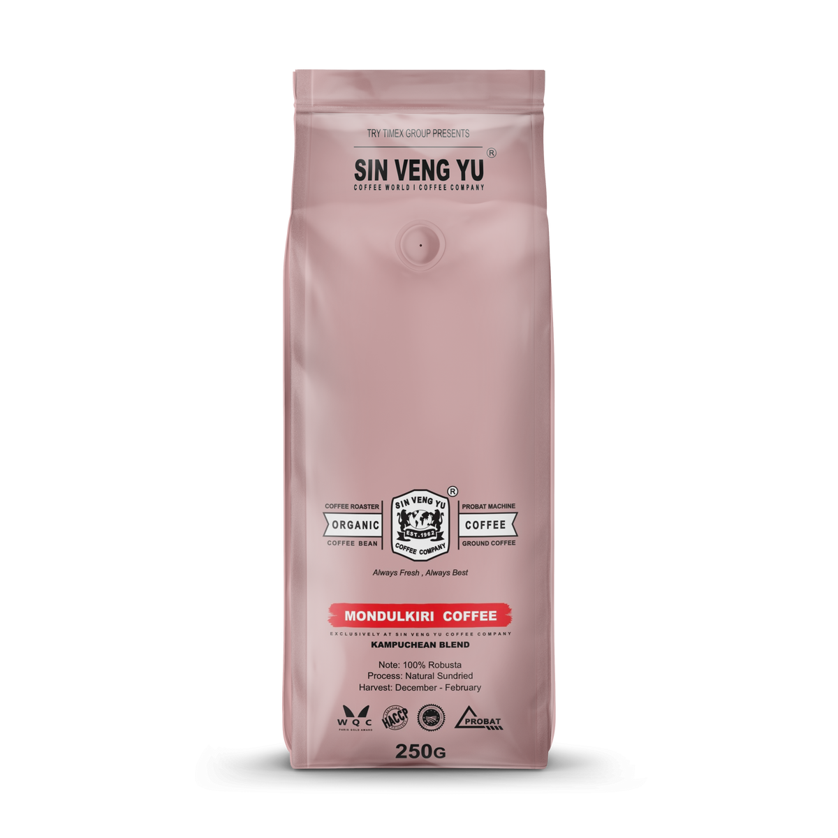 SIN VENG YU MONDULKIRI ROBUSTA COFFEE BEANS 250G