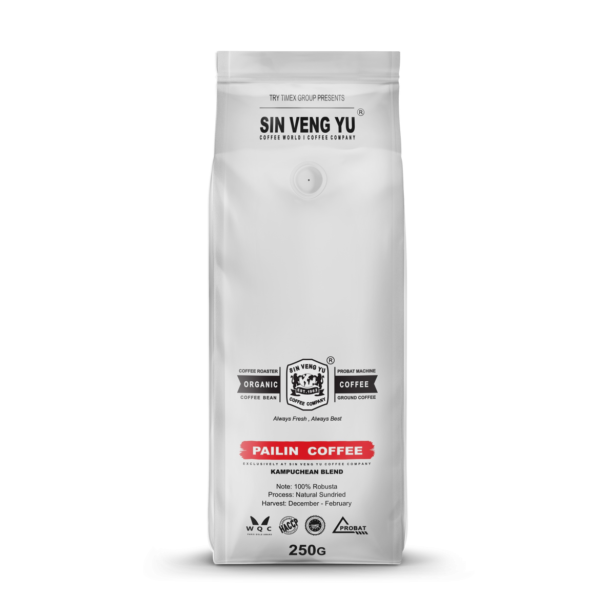 SIN VENG YU PAILIN ROBUSTA COFFEE BEANS 250G